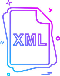 Xml file type icon design vector