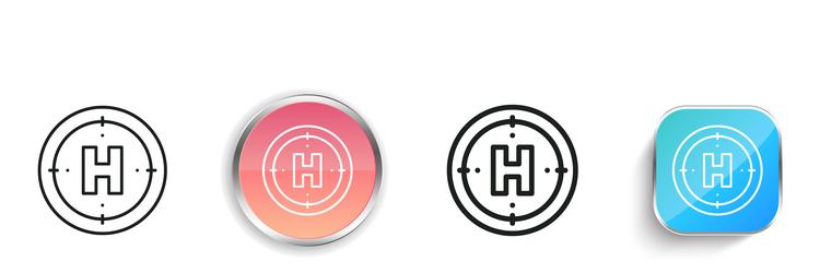 helipad icon thin linear regular and button style vector image