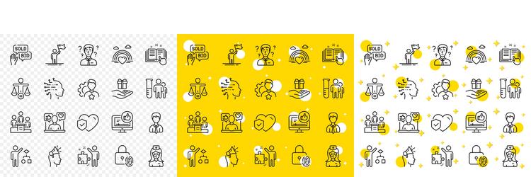 outline nurse algorithm and business podium line vector image