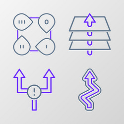 set line arrow layers and infographic element icon vector image
