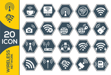 Set of different wireless and wifi icons vector