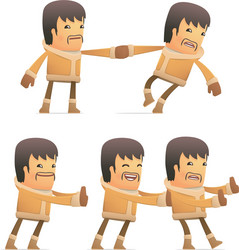 Set of eskimo character in different poses vector