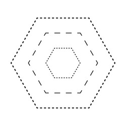 Tracing hexagon shape symbol dashed and dotted vector