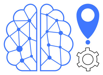 artificial intelligence concept with neural brain vector image