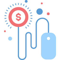 pay per click flat web icon concept vector image