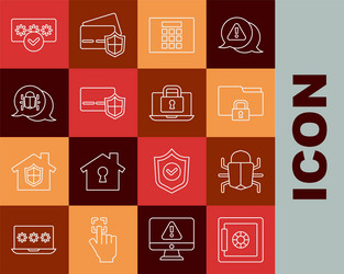 set line safe system bug folder and lock vector image