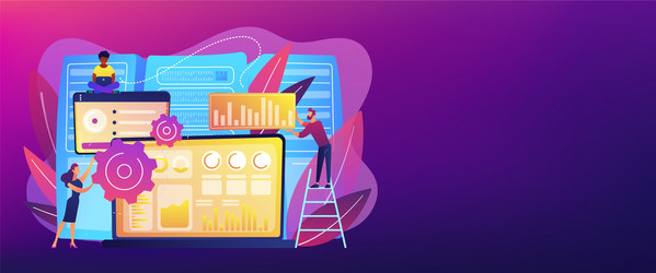 big data visualization concept banner header vector image