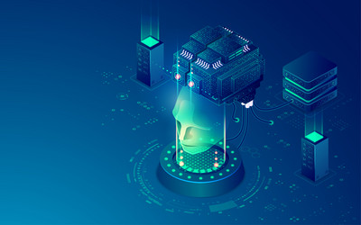 concept of machine learning or deep vector image