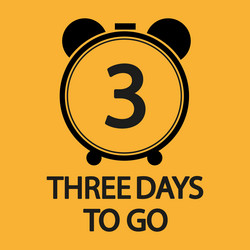countdown timer number three focus bold 3 days vector image