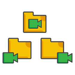 file folder with video icon flat vector image