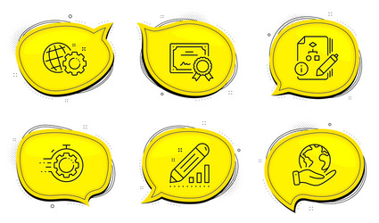 Seo timer edit statistics and gear icons set vector