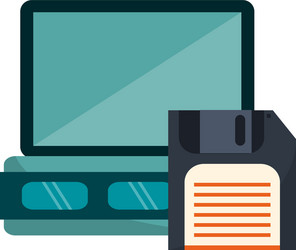 server and diskette technology vector image