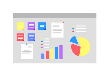 Board with infographics and schemes visualization vector