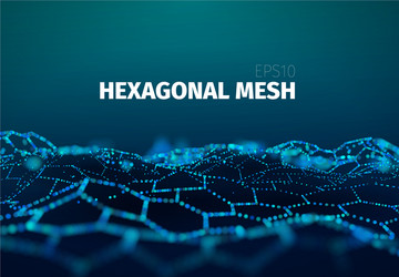 Data Mesh Network 3D Futuristic vector image
