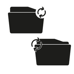 data transfer folder icon file synchronization vector image