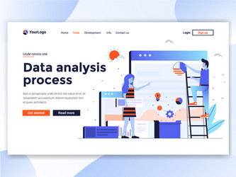 flat modern design website template - data vector image