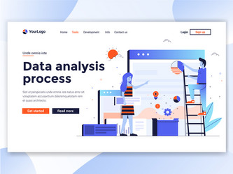 Flat modern design website template - data vector