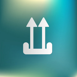 Fragile symbol arrow up logistic icon vector