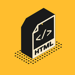 isometric html file document download button vector image