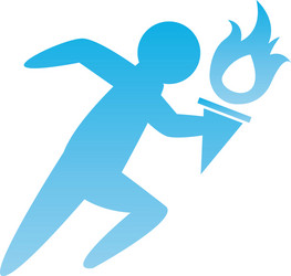 Man avatar running with torch gradient style icon vector