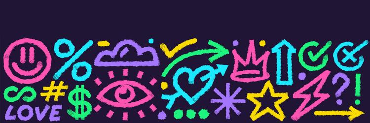 naive geometric shapes lines forms set colorful vector image