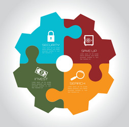 puzzle design over gray background vector image