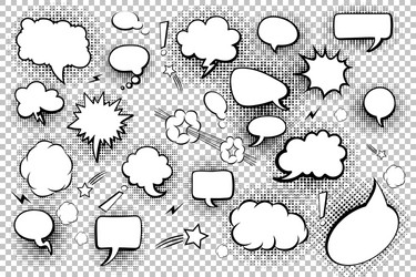 Blank speech bubbles set of comic Royalty Free Vector Image
