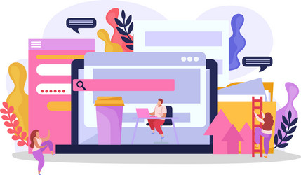 computer windows users composition vector image