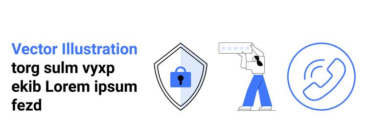 data security concept with shield lock rating vector image