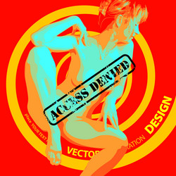 Placard with a girl vector