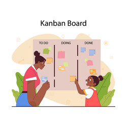 planning and organization of tasks on a kanban vector image