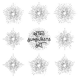 Radiant Sunbursts - Retro Rays Set Vector Image