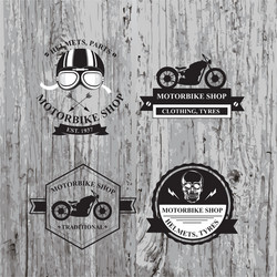 Set of labels motorbike shop vector