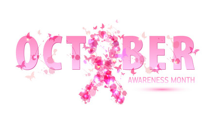 breast cancer awareness concept pink ribbon vector