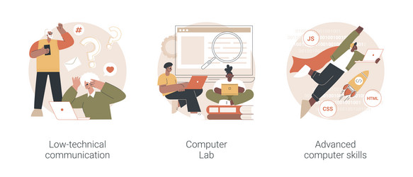 Computer skills requirement abstract concept vector