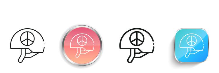 helmet icon thin linear regular and button style vector image