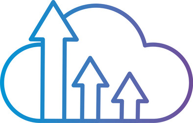 cloud computing with increase arrows gradient vector image
