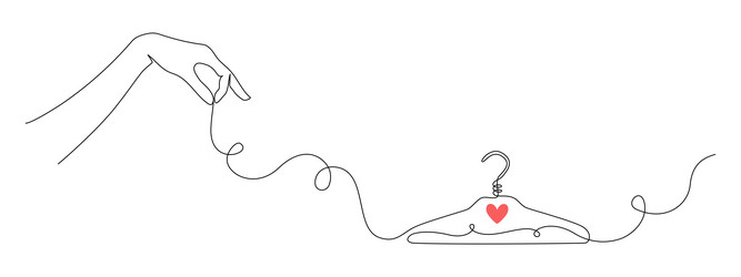 Continuous Hanger with Hand vector image