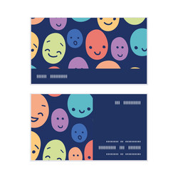 Funny faces horizontal stripe frame pattern vector