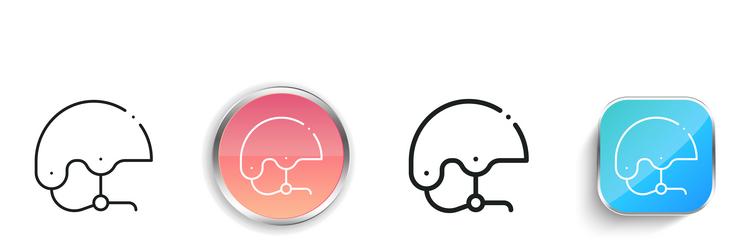 helmet icon thin linear regular and button style vector image