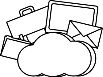 line cloud data network connection server vector image