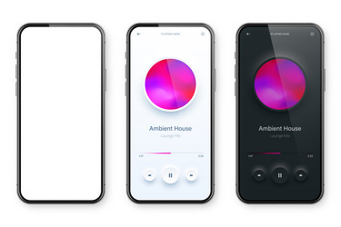 online audio player user interface smartphone app vector image