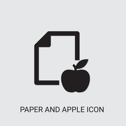 paper and apple icon vector