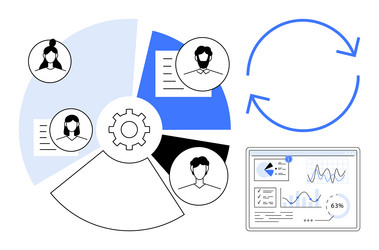 team collaboration and workflow integration vector image