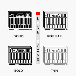 Controller keyboard keys midi sound icon in thin vector