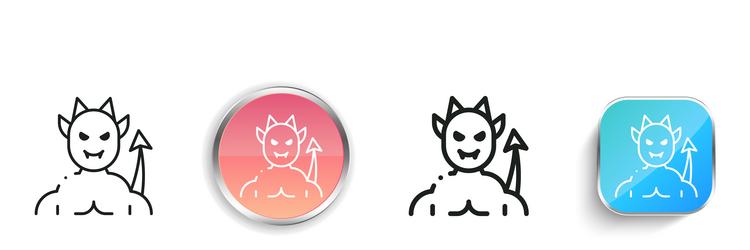 demon icon thin linear regular and button style vector image