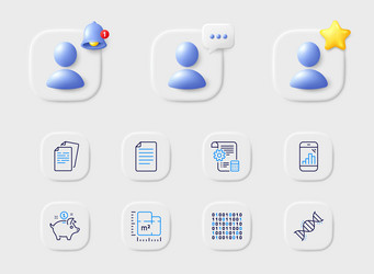 graph phone file and documents line icons vector