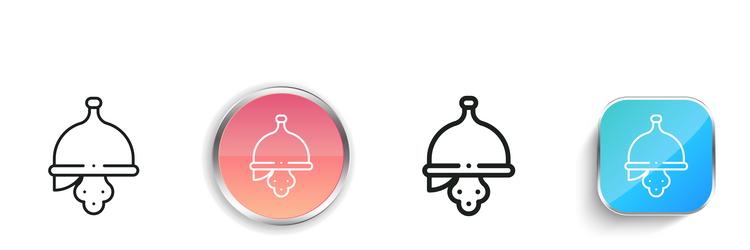 helmet icon thin linear regular and button style vector image