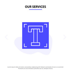 our services designer font path program text vector image