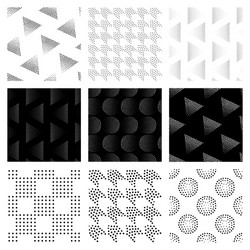 Pointillist Circle Patterns vector image